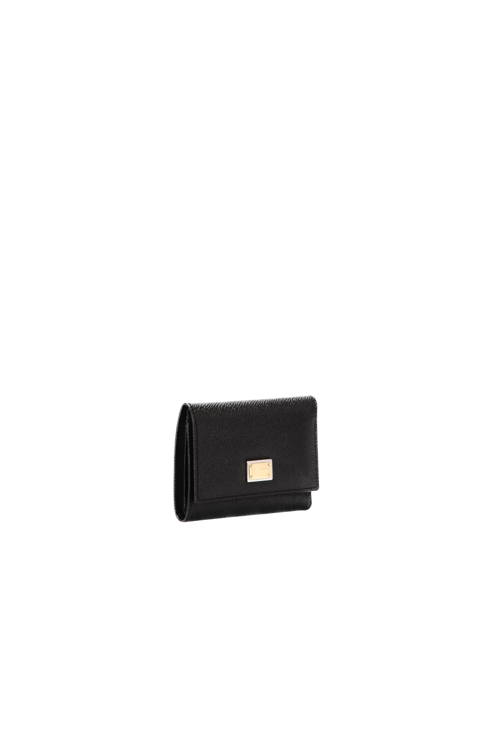 DOLCE & GABBANA Dauphine calfskin wallet with logo tag