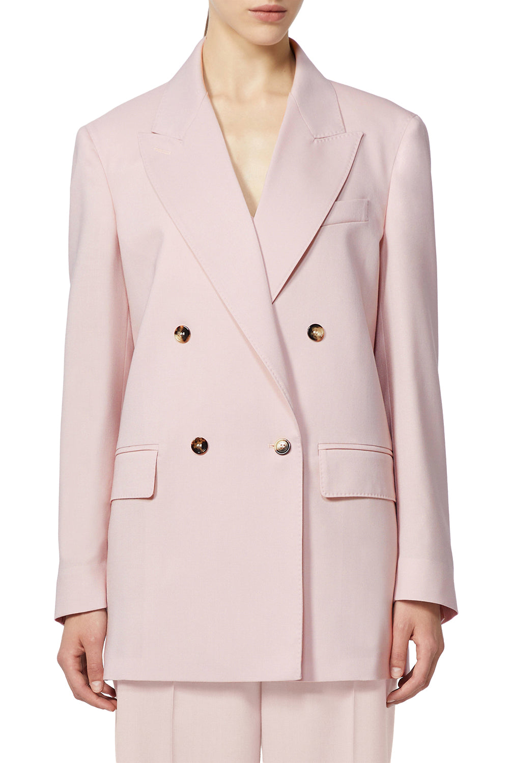 MAX MARA Blazer doppiopetto in lana, mohair e seta MXMOMBROSA