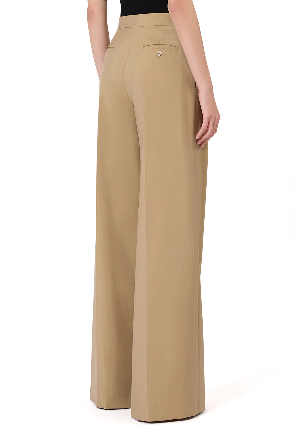 MAX MARA Pantalone ampio in popeline di lana e seta "MXSBRONTE"