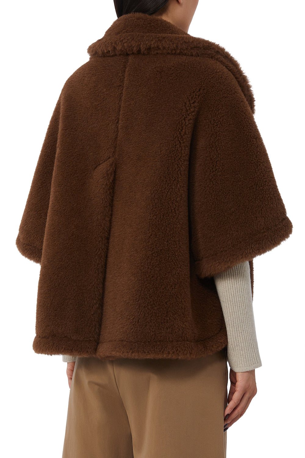 MAX MARA Cappa boxy in Teddy di alpaca e cachemire MXACORVINO4