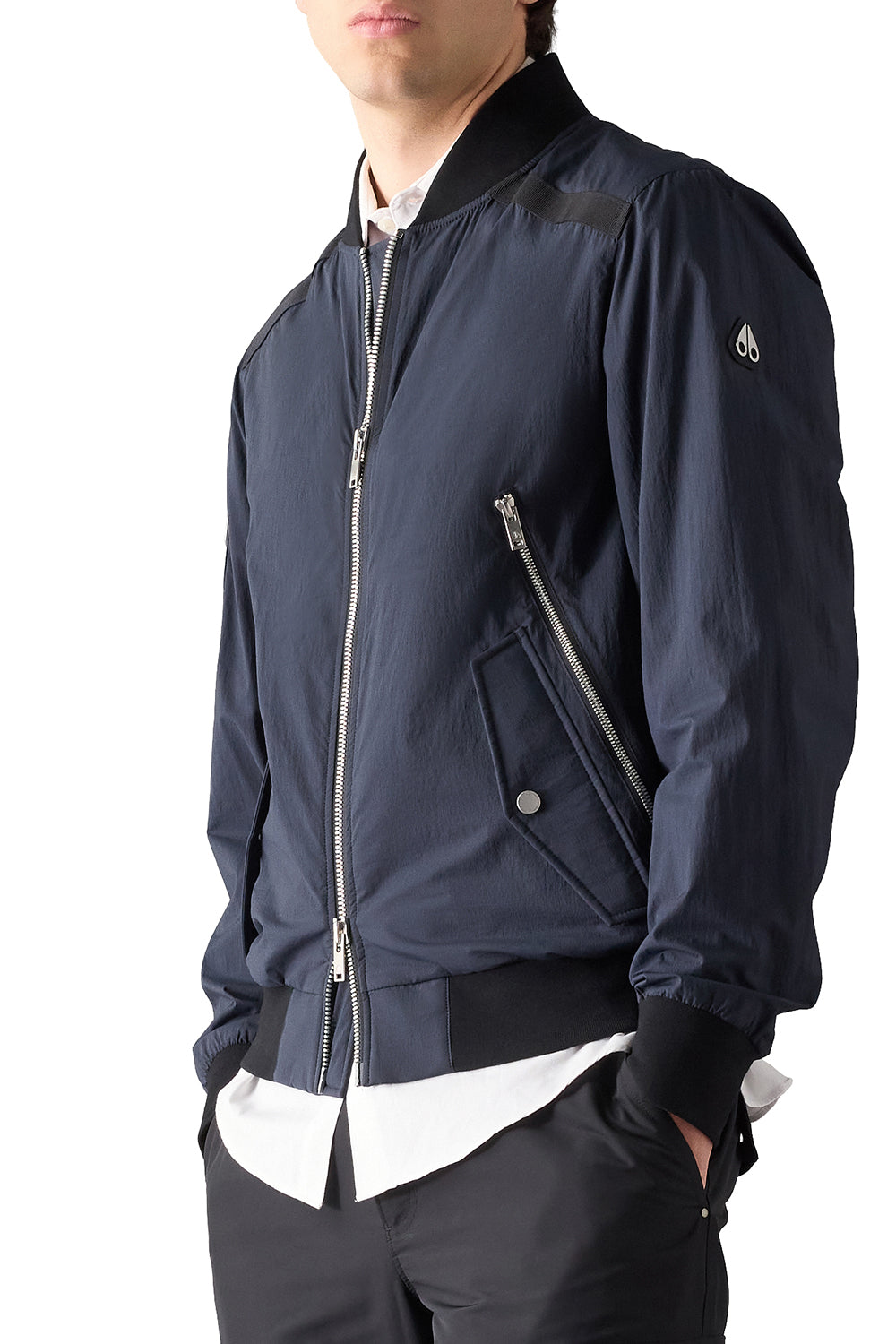 MOOSE KNUCKLES Courville Bomberjacke mit Crinkle-Optik