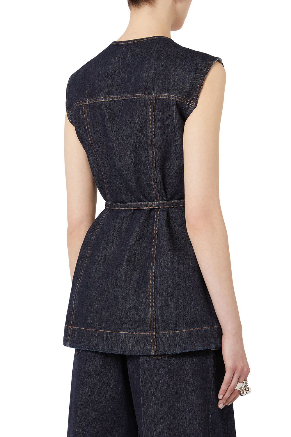 SPORTMAX Top smanicato in denim SPDDOMINIO