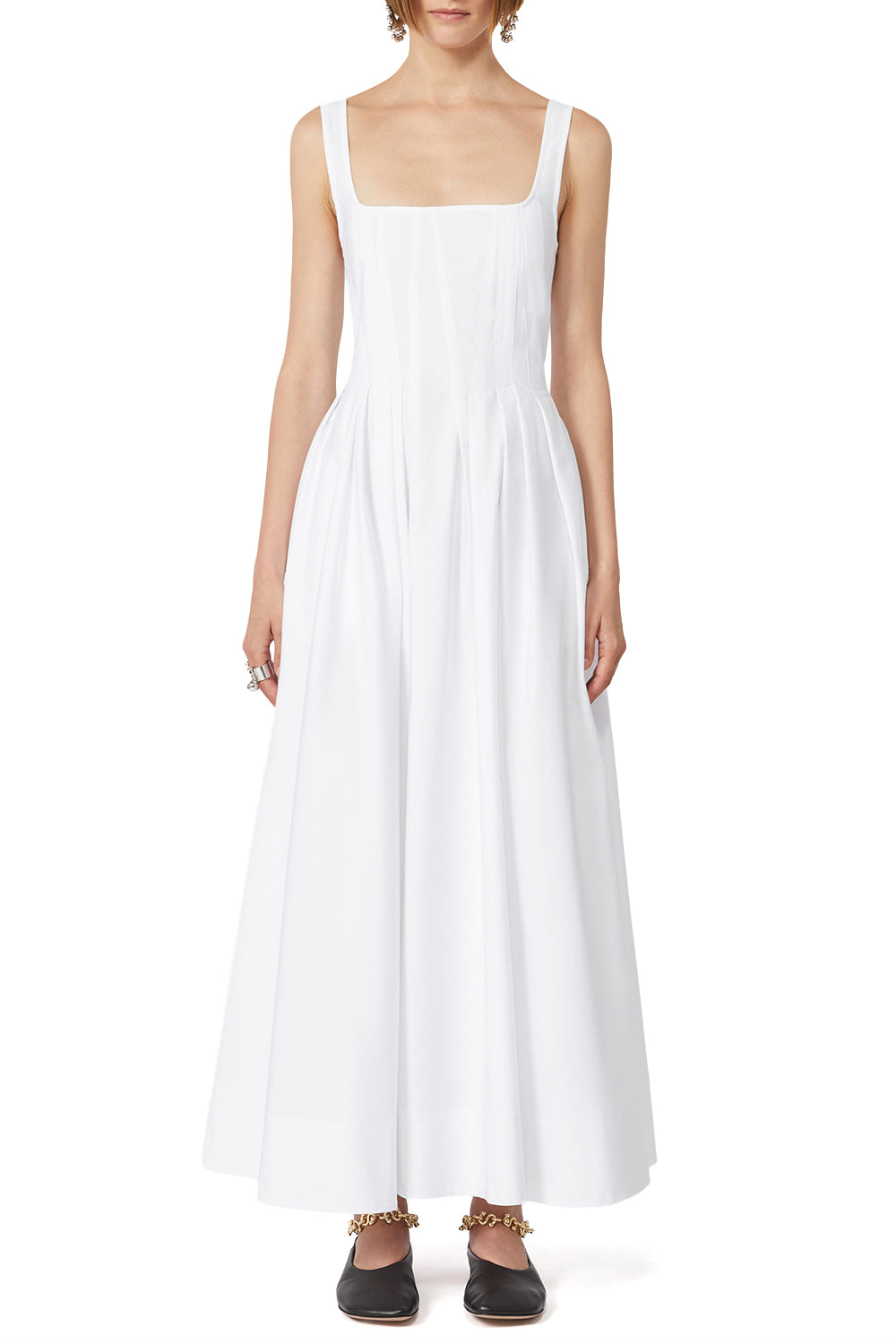 SPORTMAX Abito lungo smanicato in puro cotone "SPXGIRO"