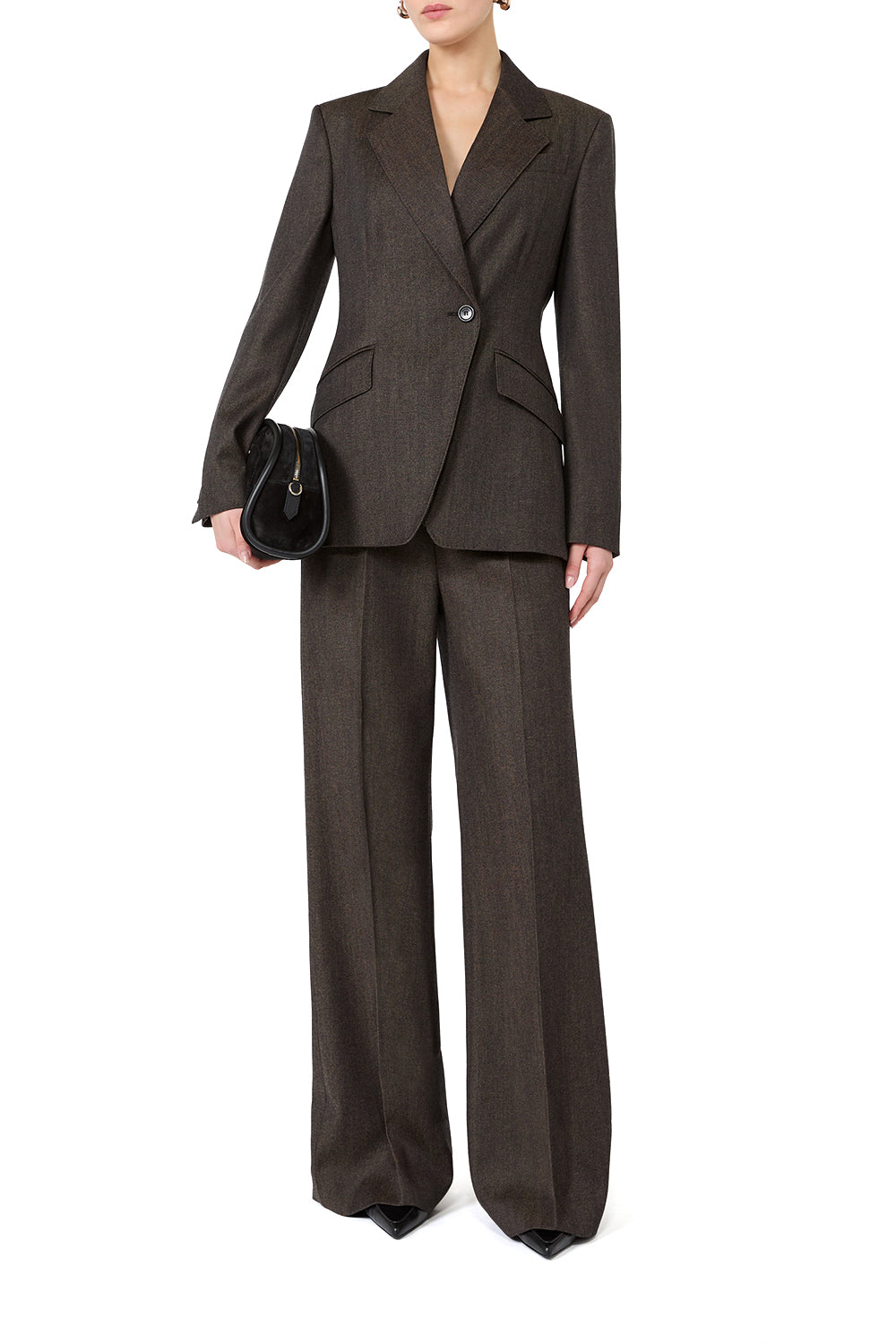 MAX MARA Blazer sfiancato in lana effetto denim "MXMNEUTRO"
