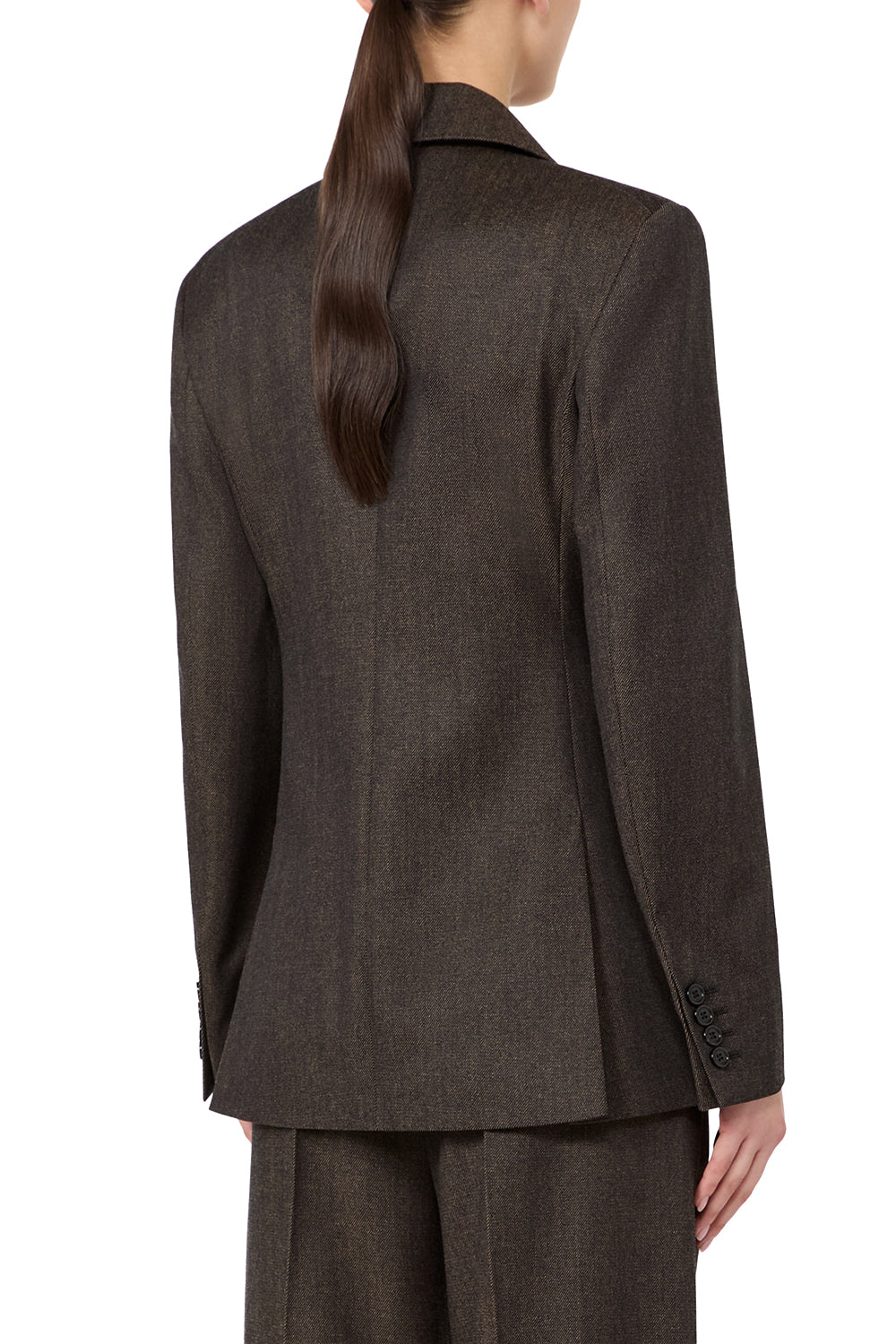 MAX MARA Blazer sfiancato in lana effetto denim "MXMNEUTRO"