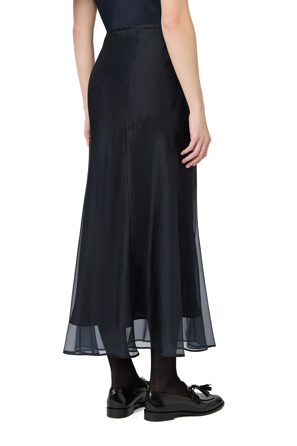 MAX MARA Gonna longuette in organza di seta "MXEASTRALE"