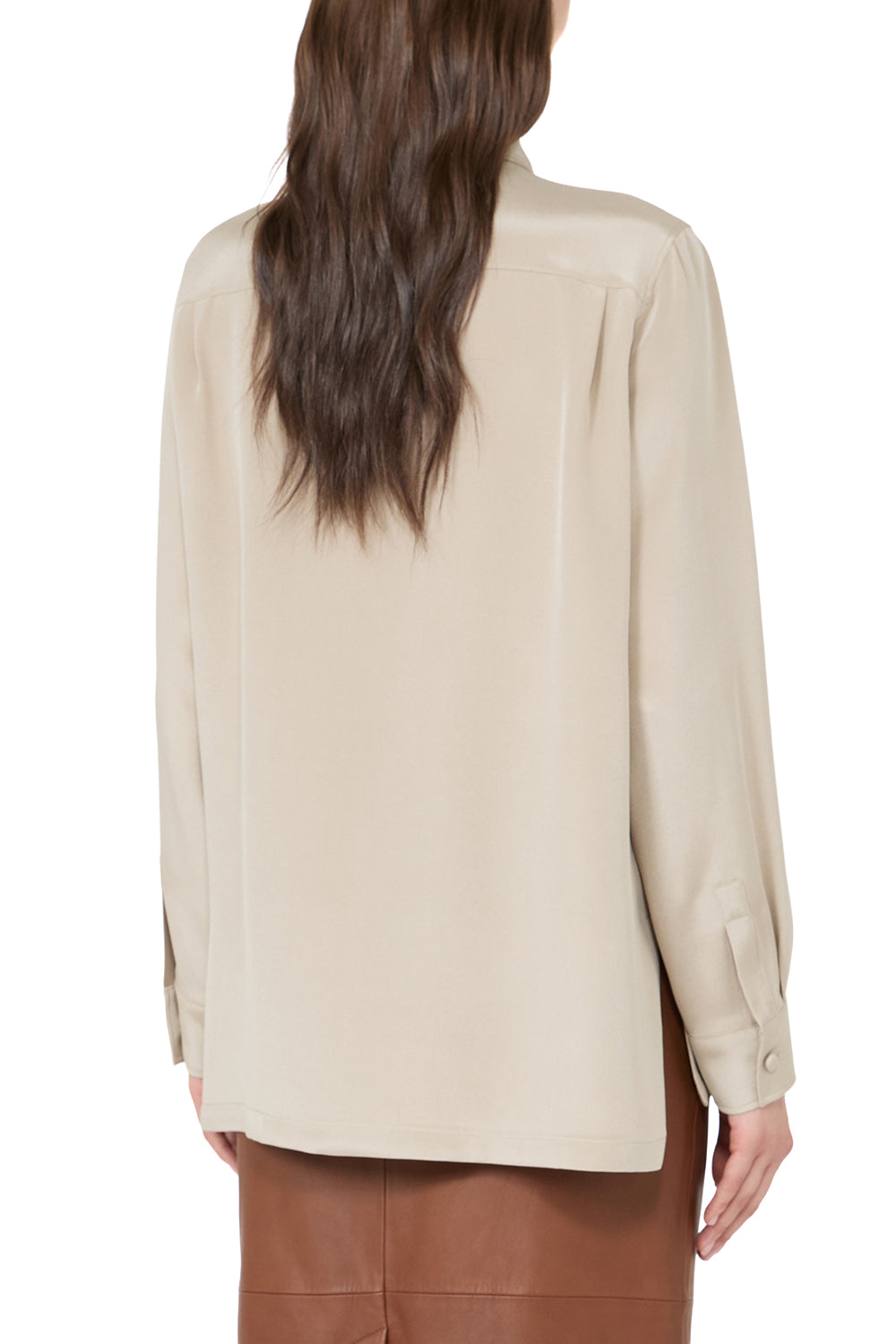 MAX MARA Camicia in crêpe de Chine di seta "MXMGERANIO" – Roccia