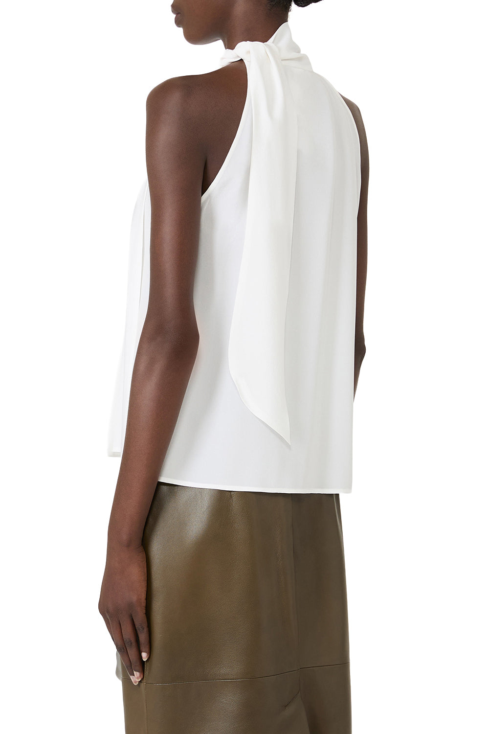 MAX MARA Top smanicato in crêpe de Chine "MXMFUNE"