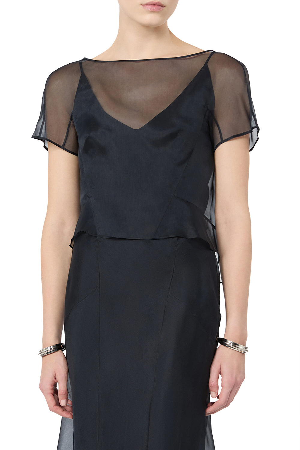 MAX MARA Blusa boxy in organza di seta "MXEMELA"