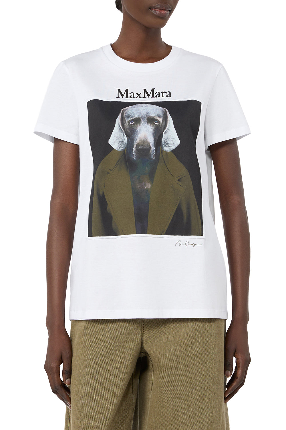 MAX MARA T-shirt in jersey con stampa iconica "MXMCALCA"
