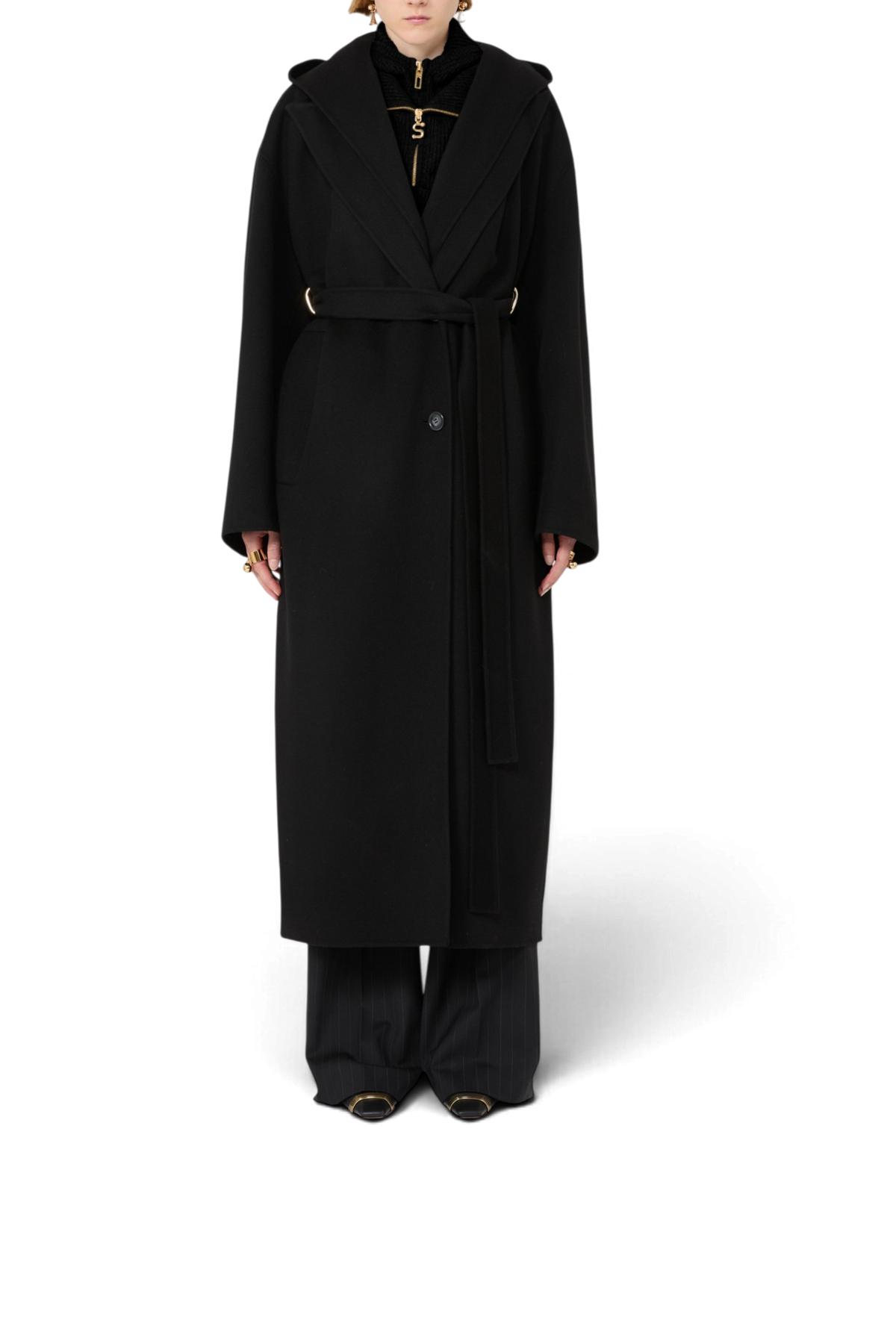 SPORTMAX Cappotto over in pura lana "SPXOLMO" – Nero