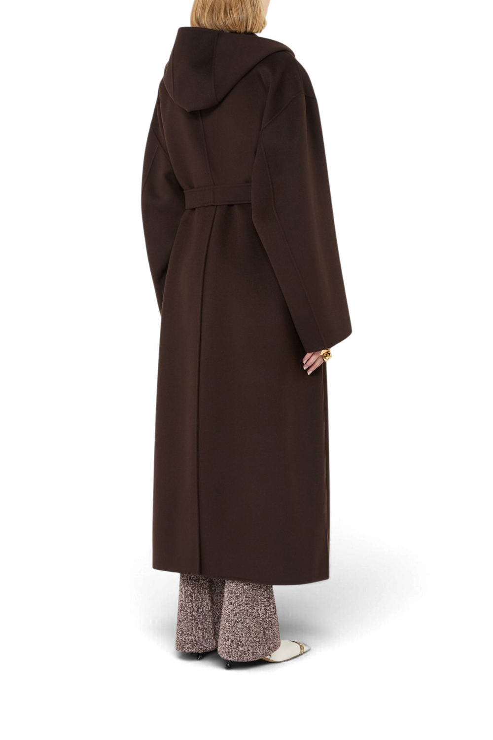 SPORTMAX Cappotto in lana con pettorina interna rimovibile e cintura.