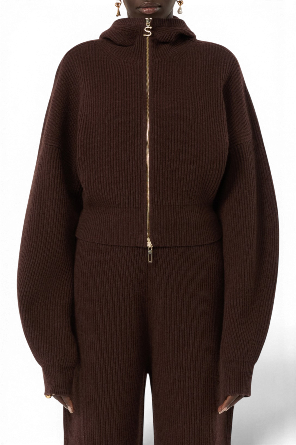 SPORTMAX Cardigan con cappuccio in lana e cashmere "SPXBALCO"