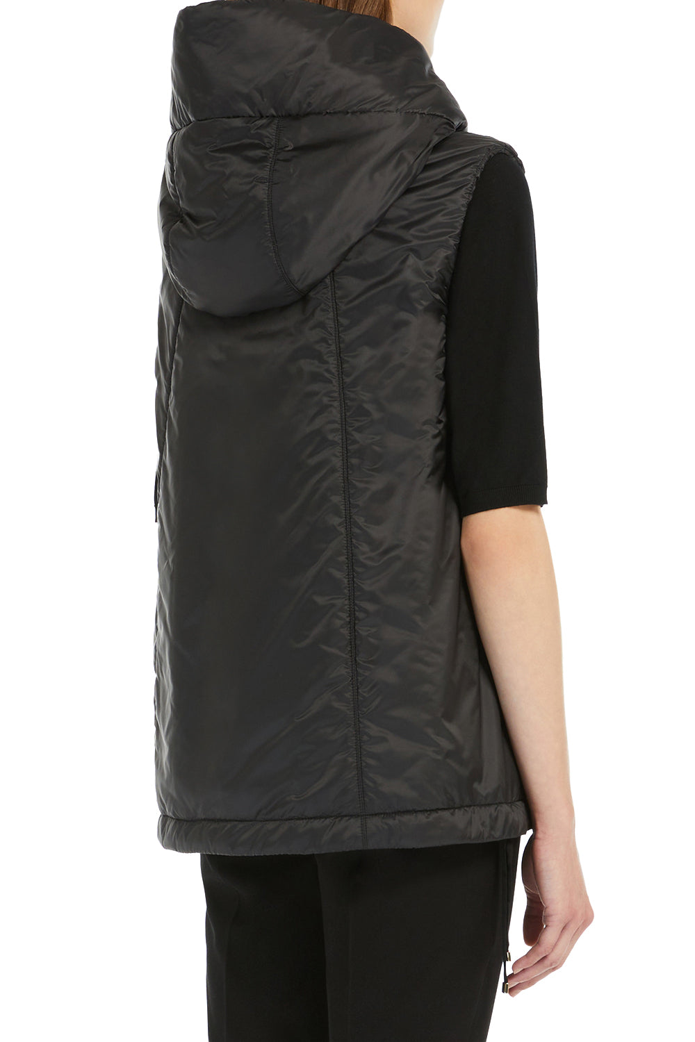 MAX MARA Gilet imbottito con cappuccio in tela antigoccia "GREENGO"