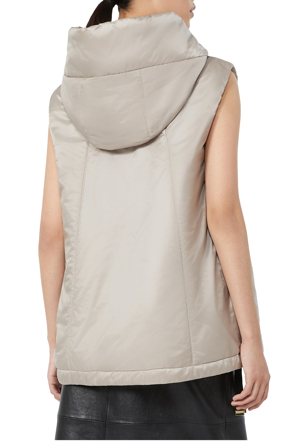 MAX MARA Gilet imbottito con cappuccio in tela antigoccia "GREENGO"
