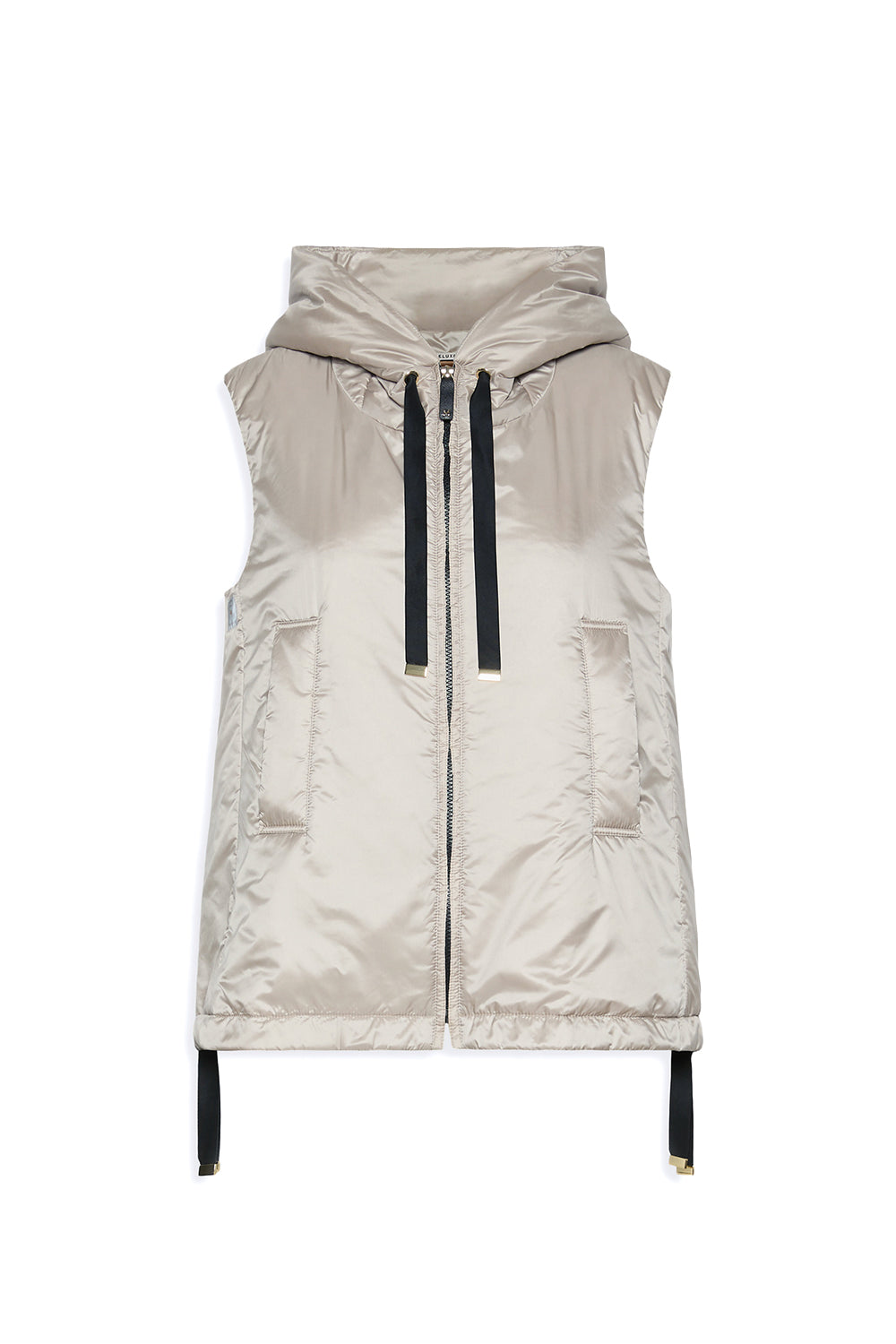 MAX MARA Gilet imbottito con cappuccio in tela antigoccia "GREENGO"