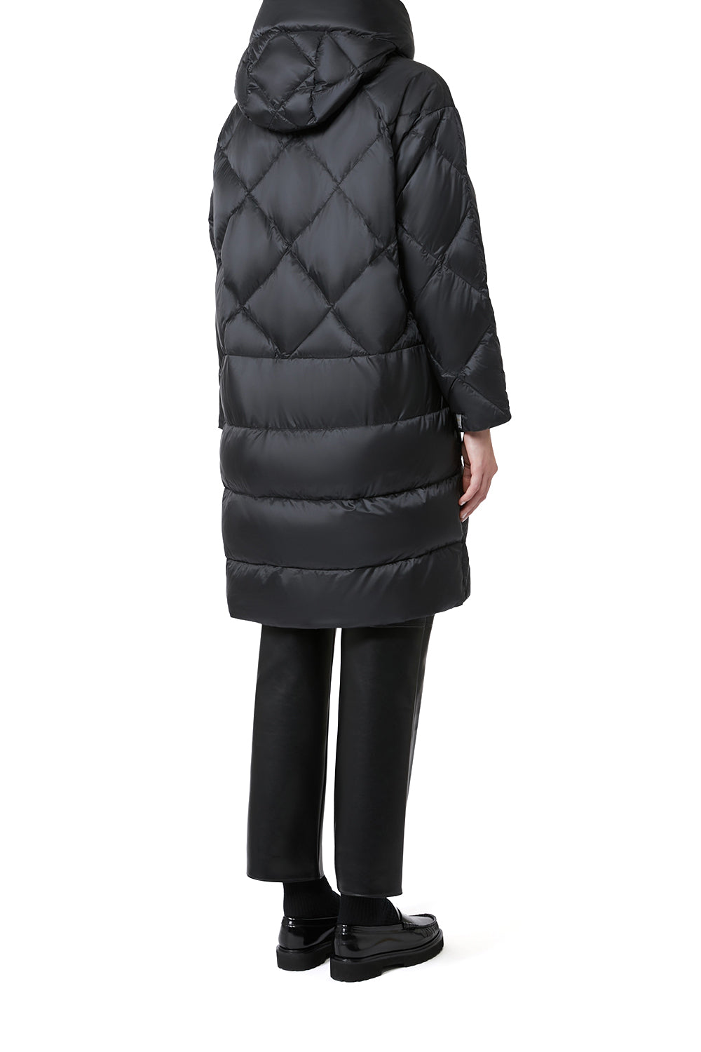 MAX MARA Imbottito midi con cappuccio in tela antigoccia "MTCTREFE"