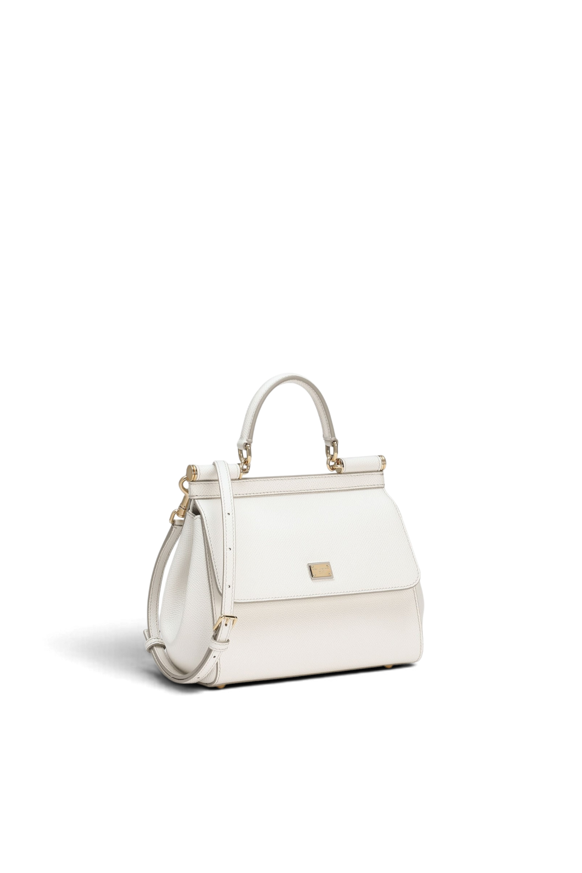 DOLCE & GABBANA Borsa a mano Sicily piccola in pelle di vitello dauphine – Bianco