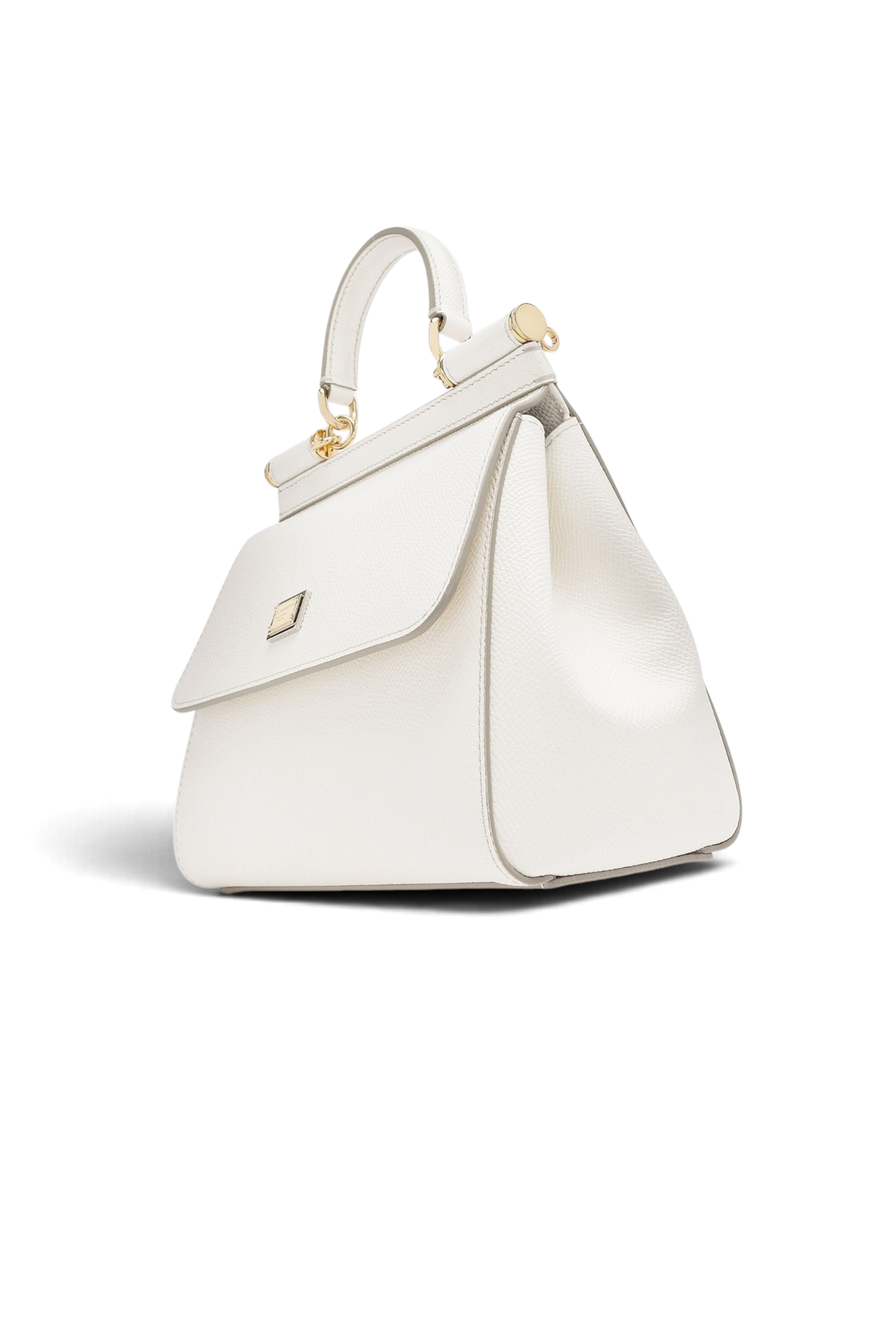 DOLCE & GABBANA Borsa a mano Sicily piccola in pelle di vitello dauphine – Bianco