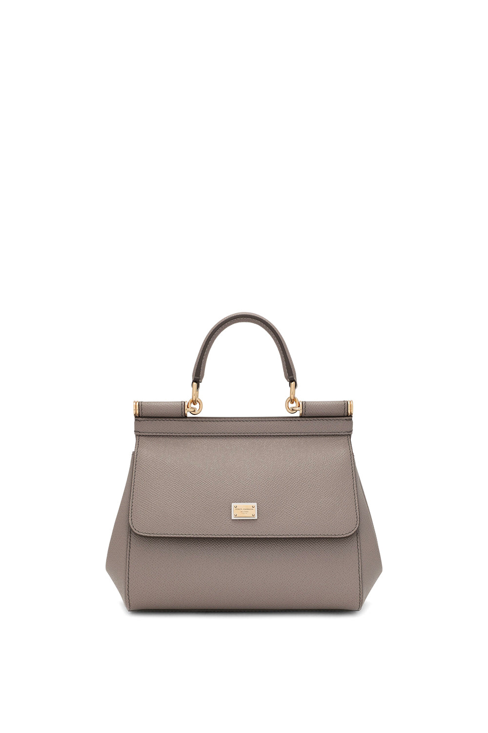 DOLCE & GABBANA Borsa a mano Sicily in pelle di vitello con finiture oro.