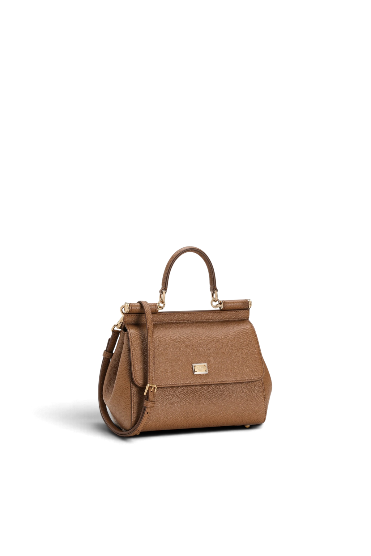 DOLCE & GABBANA Borsa a mano Sicily piccola in pelle di vitello dauphine – Caramello