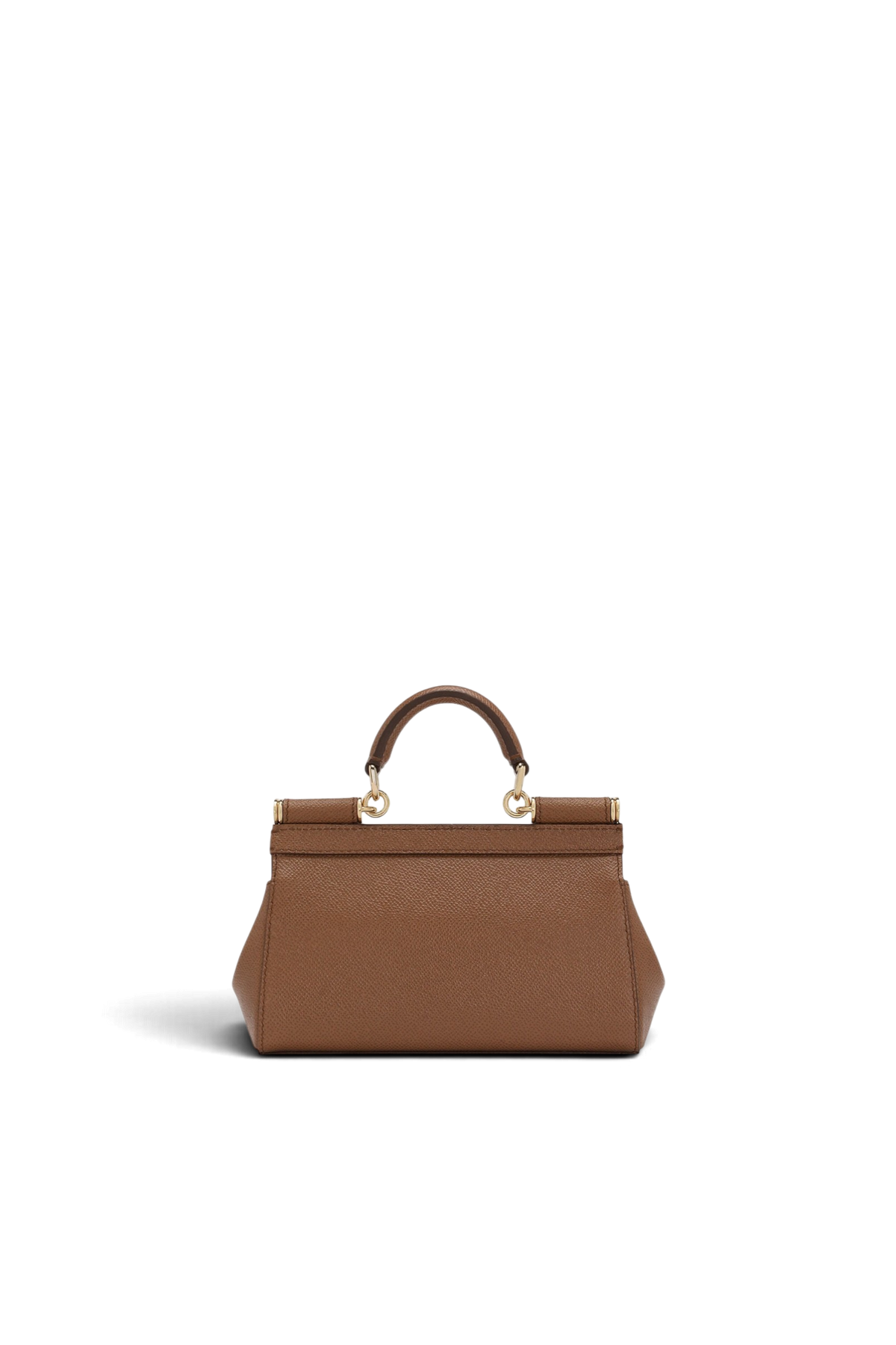DOLCE & GABBANA Borsa a mano Sicily mini in pelle di vitello – Caramello