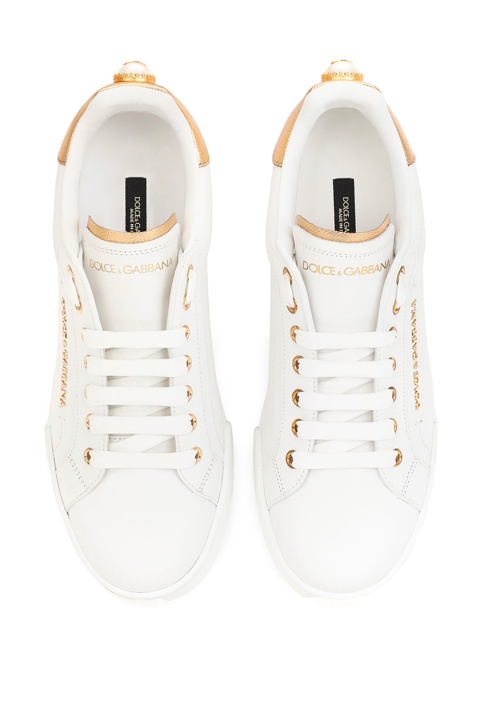 DOLCE & GABBANA Sneakers Portofino in vitello nappato con lettering