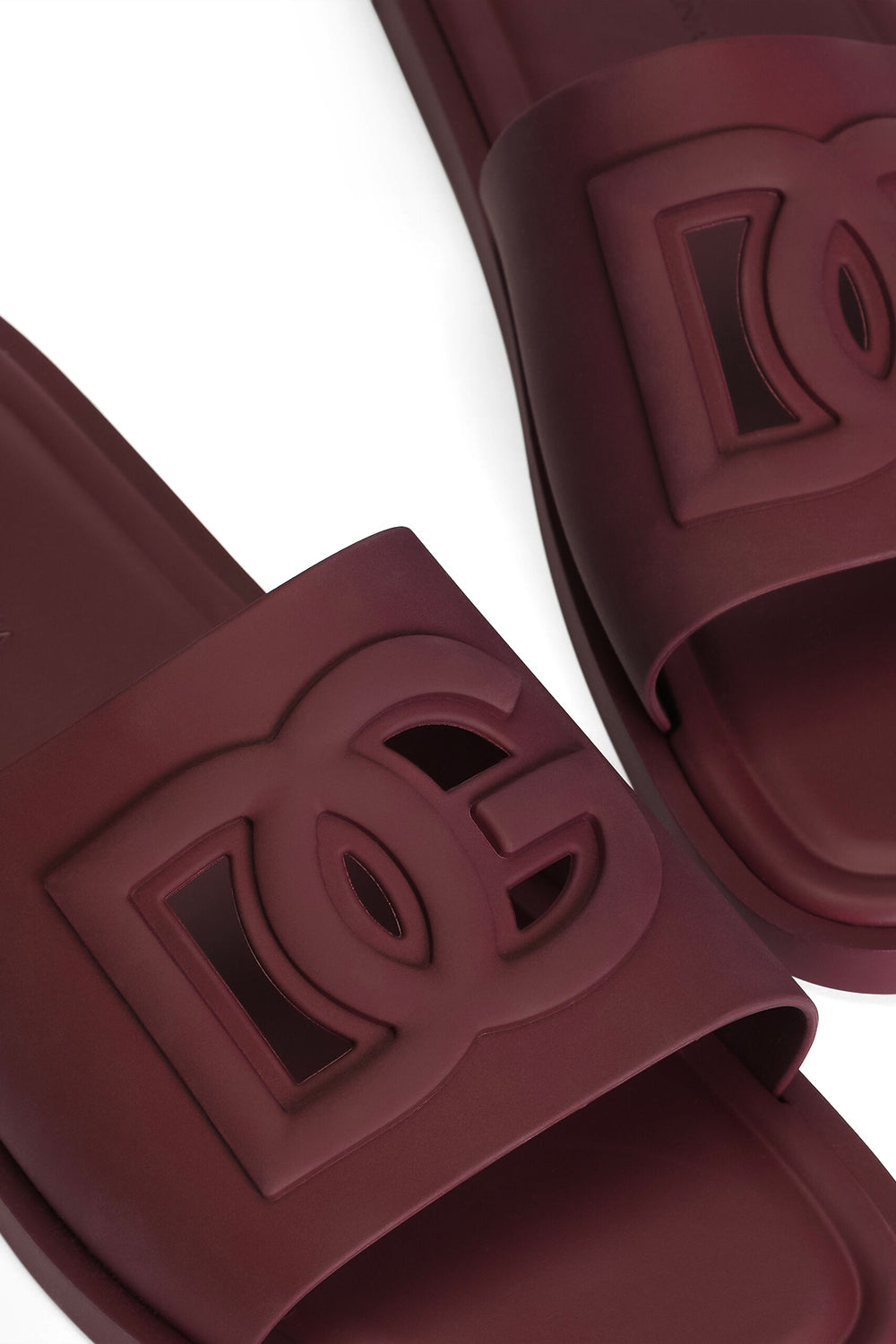 DOLCE & GABBANA Slide beachwear in gomma – bordeaux