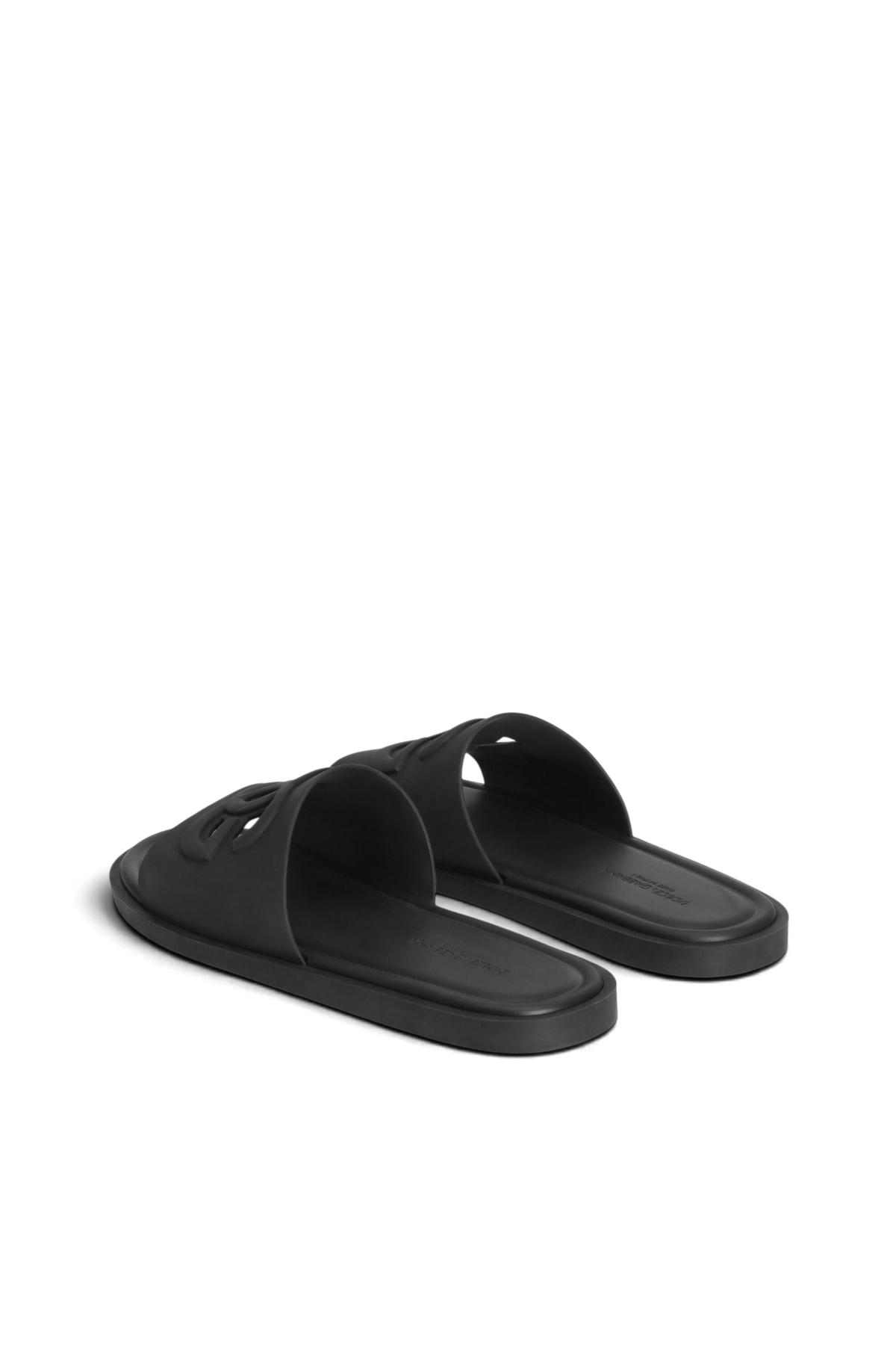 DOLCE & GABBANA Slide beachwear in gomma – Nero