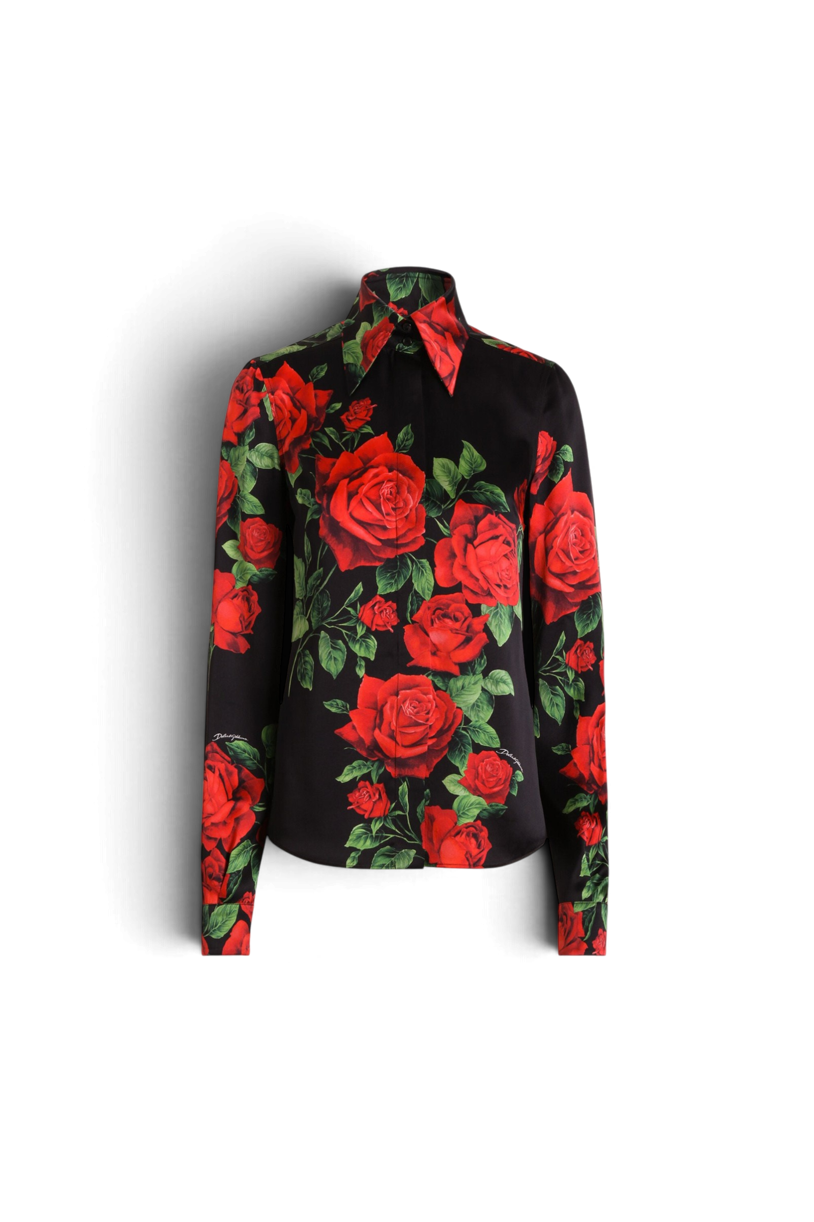 DOLCE & GABBANA Camicia in raso stampa rose