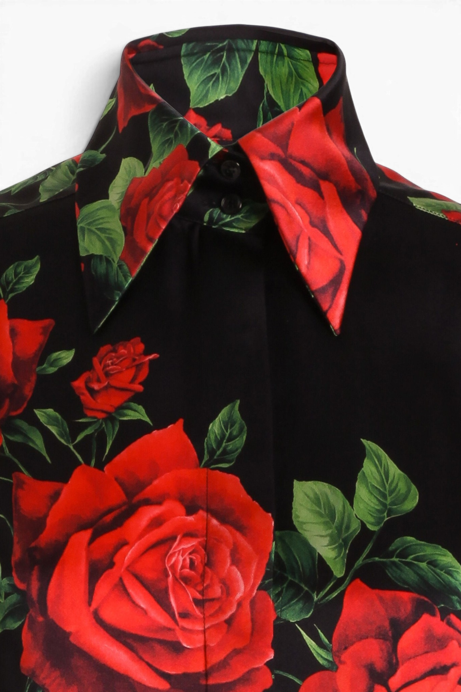 DOLCE & GABBANA Camicia in raso stampa rose