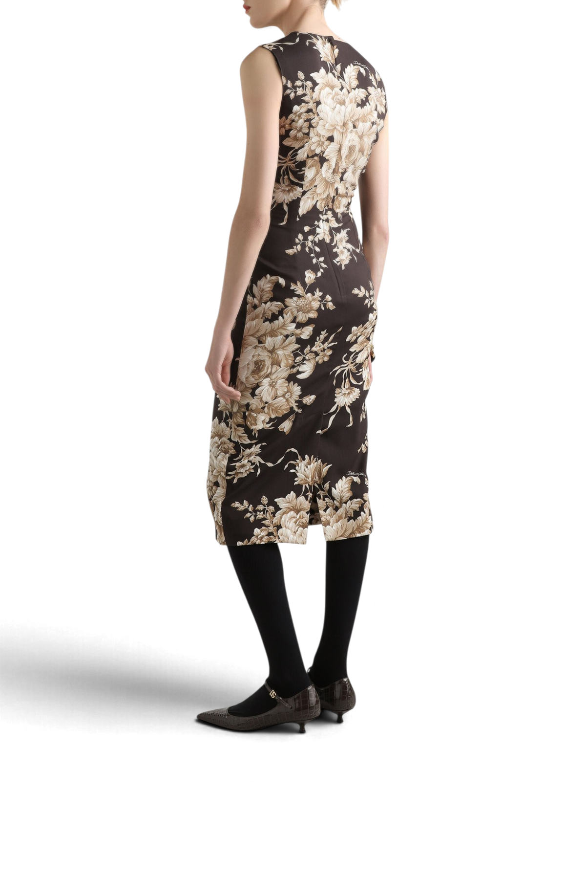 DOLCE & GABBANA Dress in charmeuse rose print