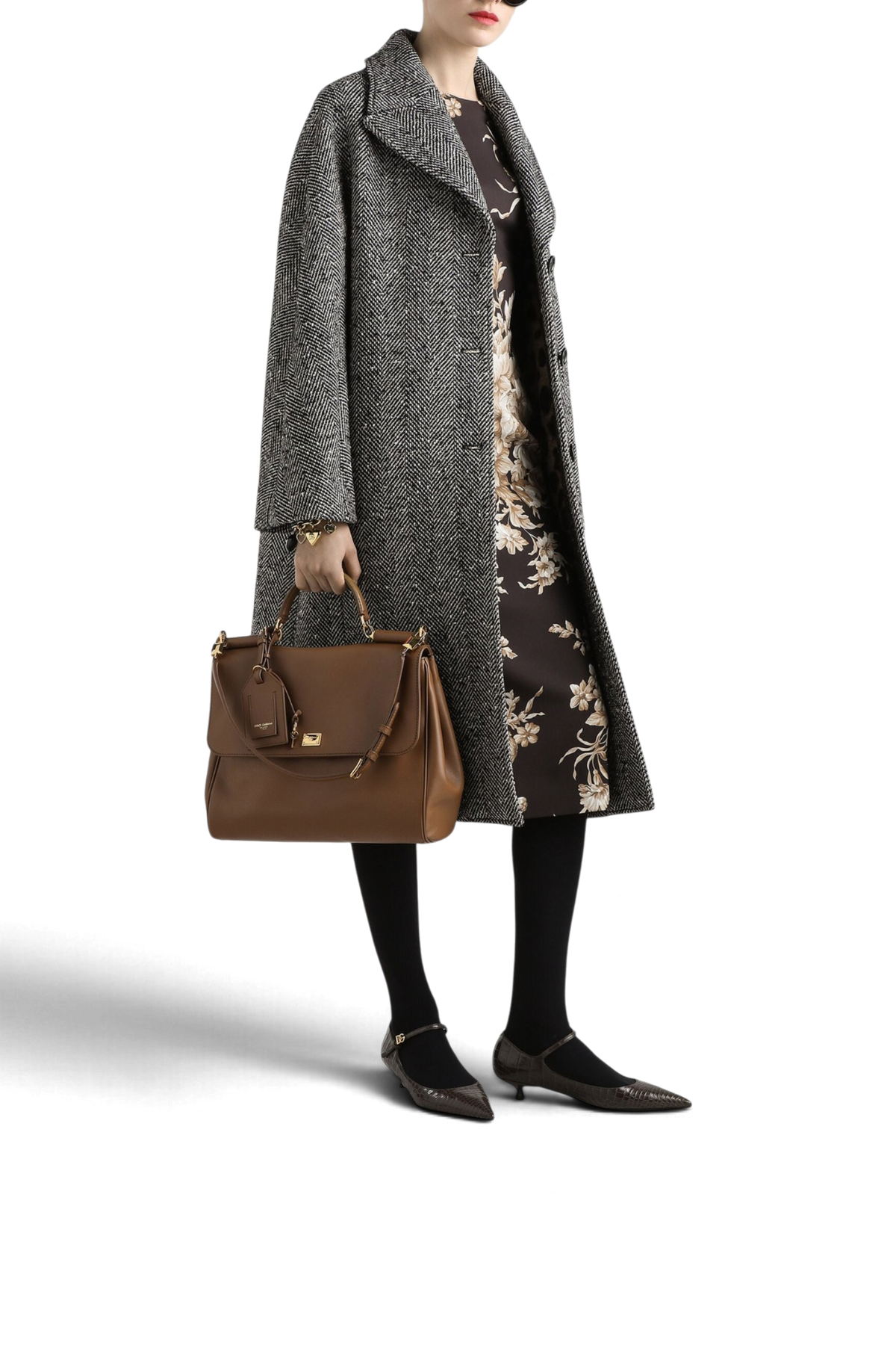 DOLCE & GABBANA Dress in charmeuse rose print