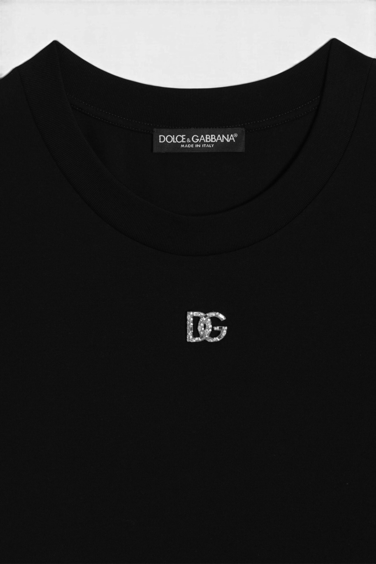 DOLCE & GABBANA T-shirt in cotone con logo DG Crystal