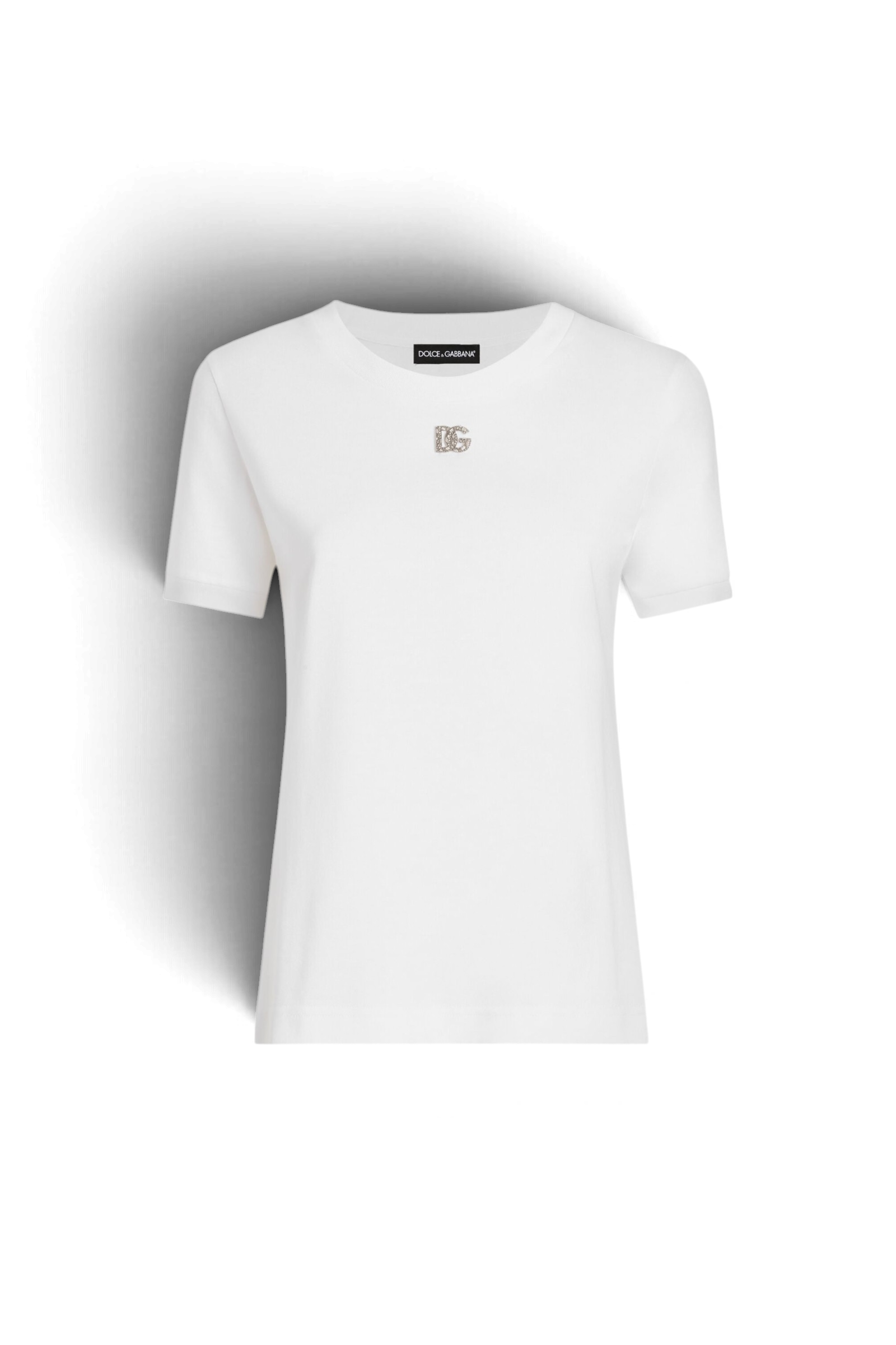 DOLCE & GABBANA T-shirt in cotone con logo DG Crystal