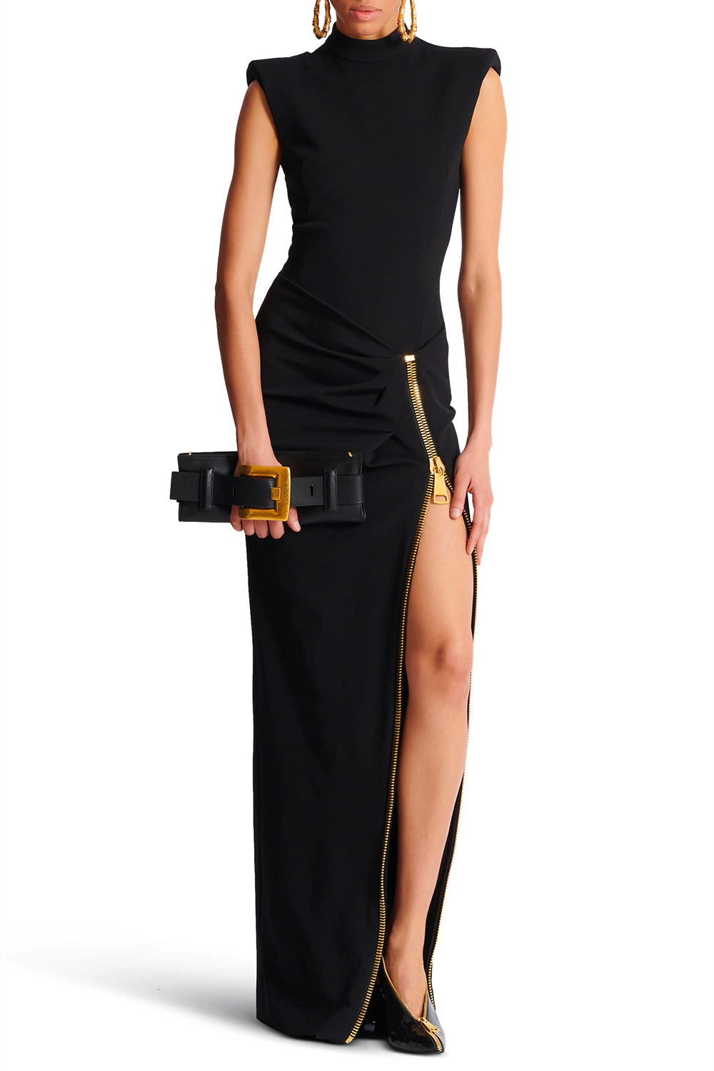 BALMAIN Pochette Anthem in pelle di vitello