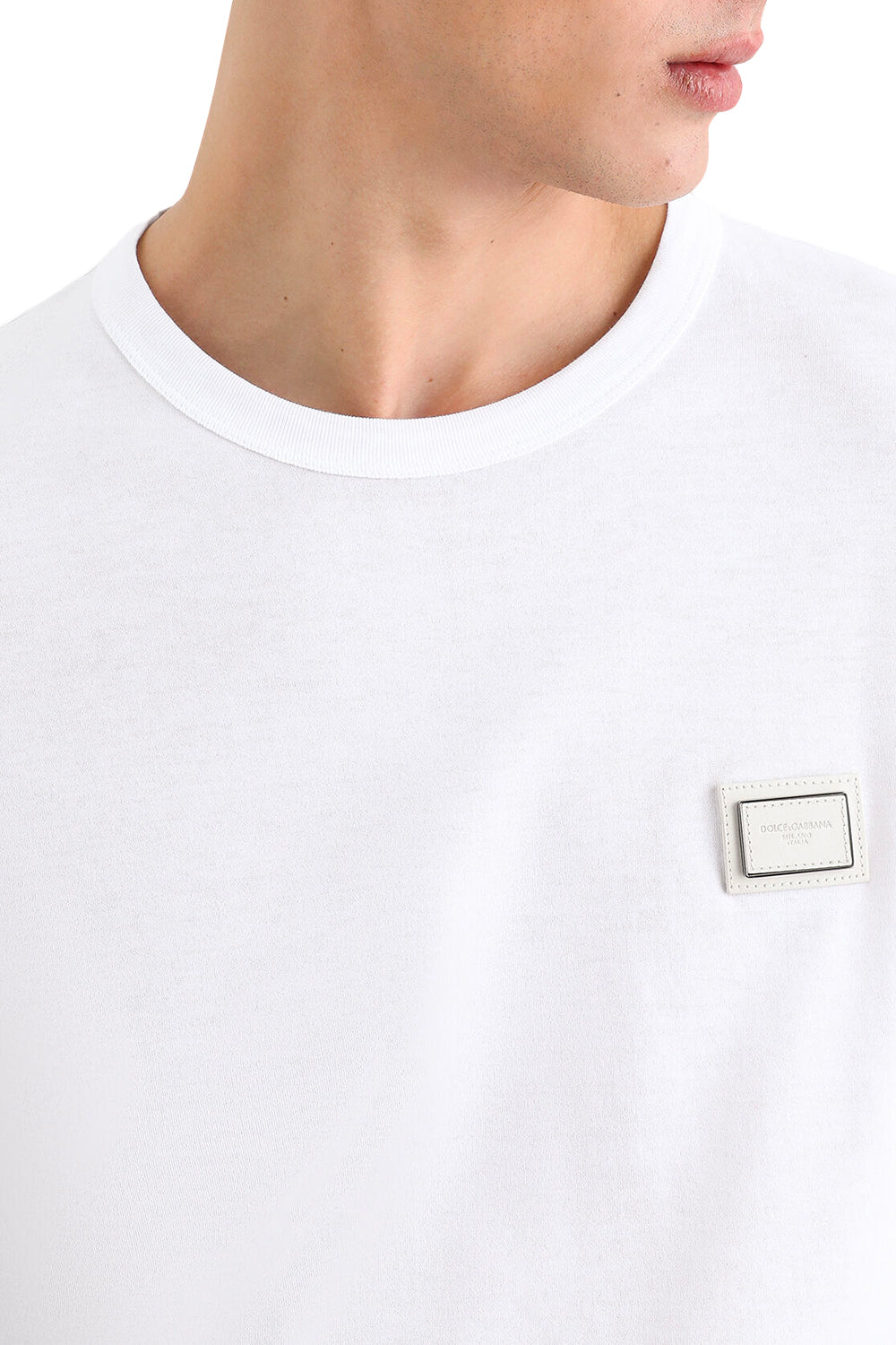 DOLCE & GABBANA T-shirt in cotone con placca