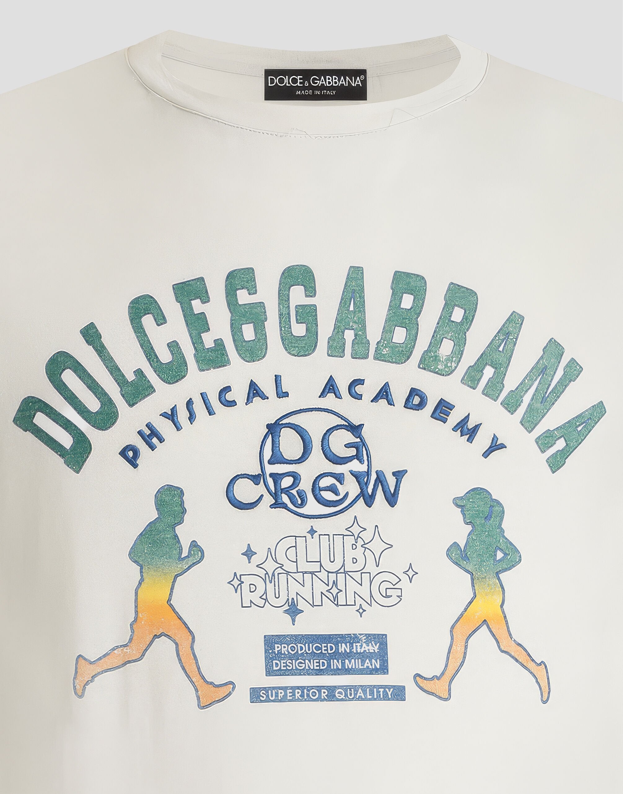 DOLCE & GABBANA T-shirt in cotone con stampa e ricamo
