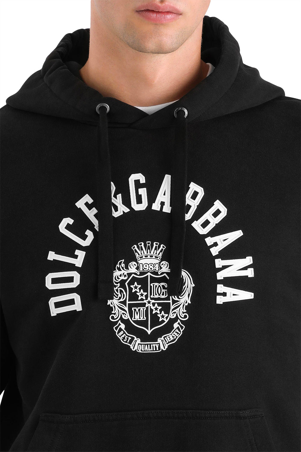 DOLCE & GABBANA Felpa con Cappuccio Nera Uomo