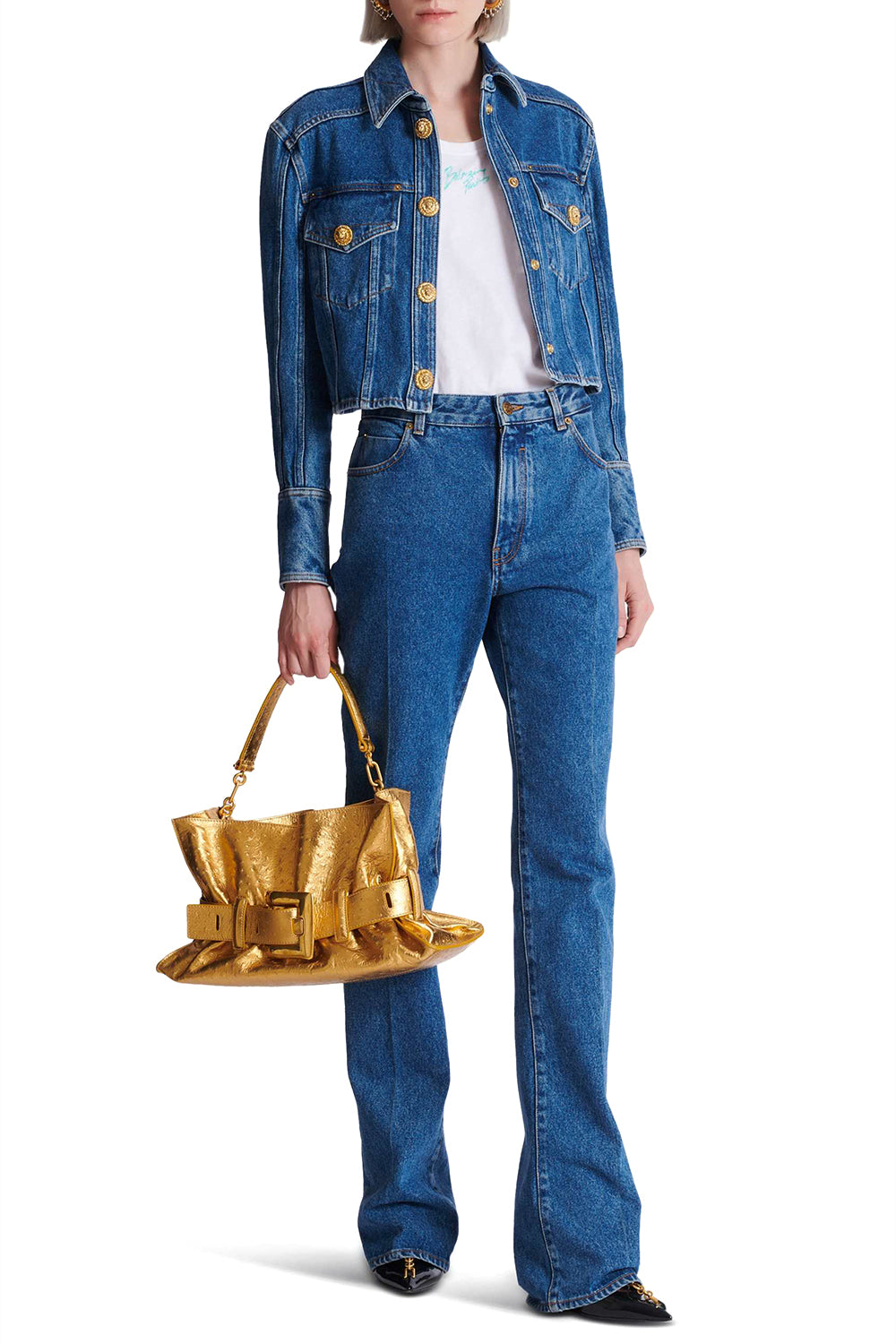 BALMAIN Pantaloni in denim dritti
