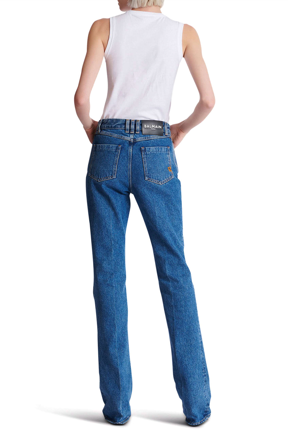BALMAIN Pantaloni in denim dritti