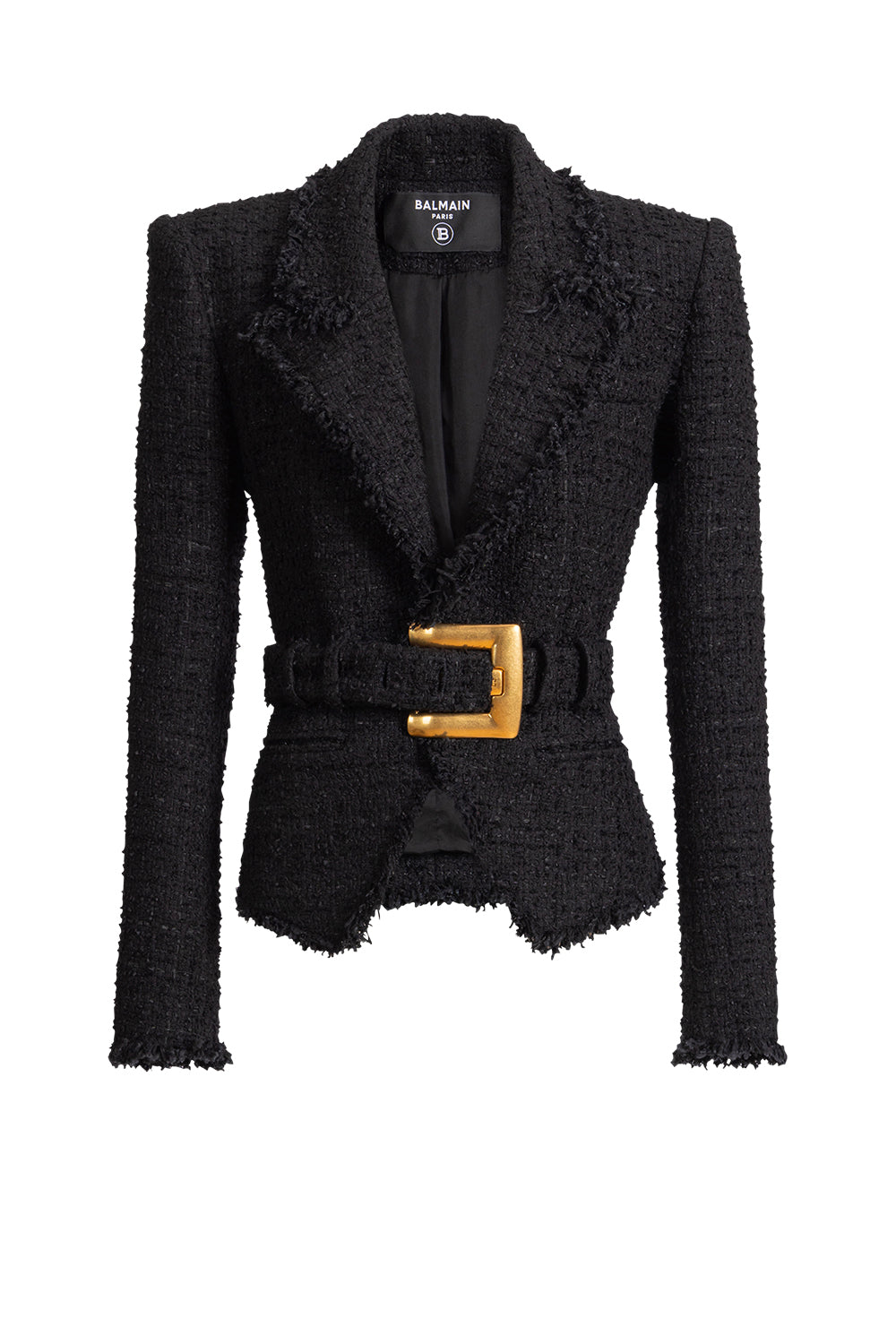 BALMAIN Giacca con cintura in tweed