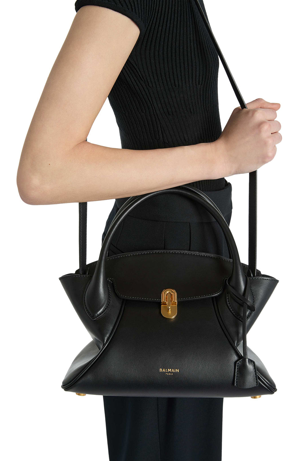 BALMAIN Borsa Pulse Day piccola in pelle liscia
