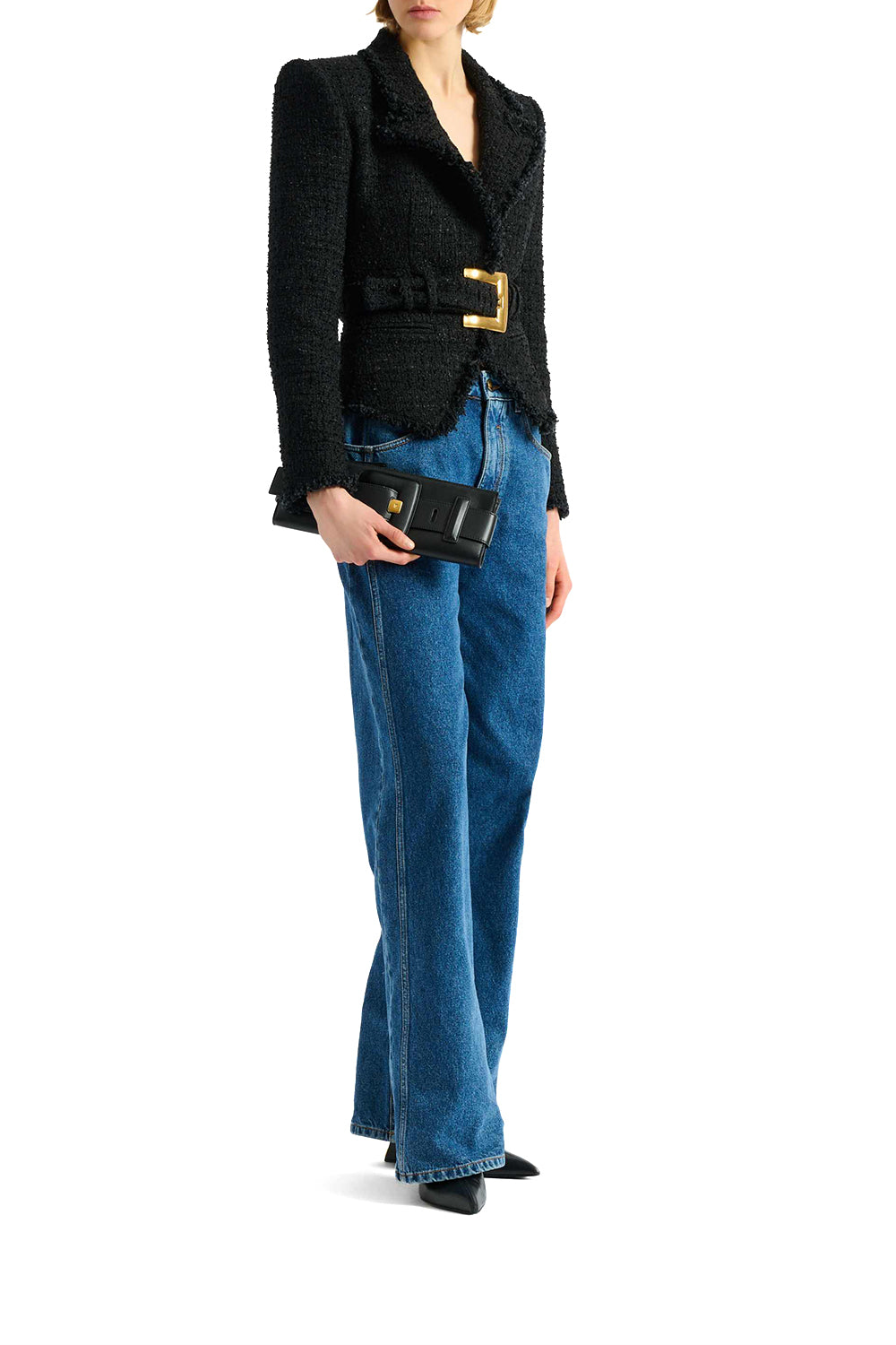 BALMAIN Pochette Anthem in pelle liscia