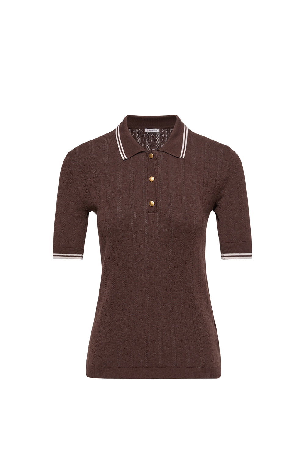 MONCLER Polo in cotone con motivo rombi e logo