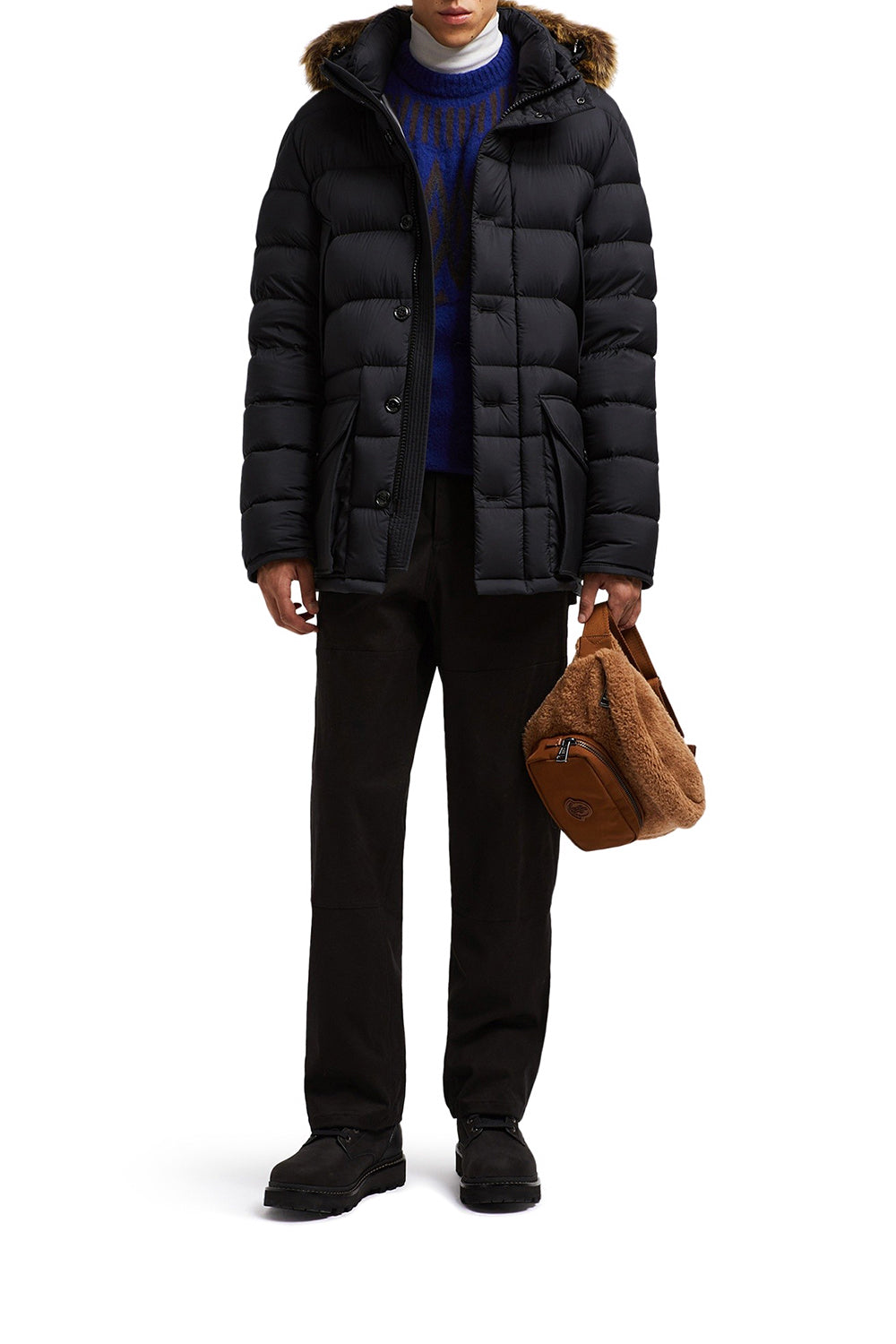 MONCLER Piumino midi Clunye con cappuccio