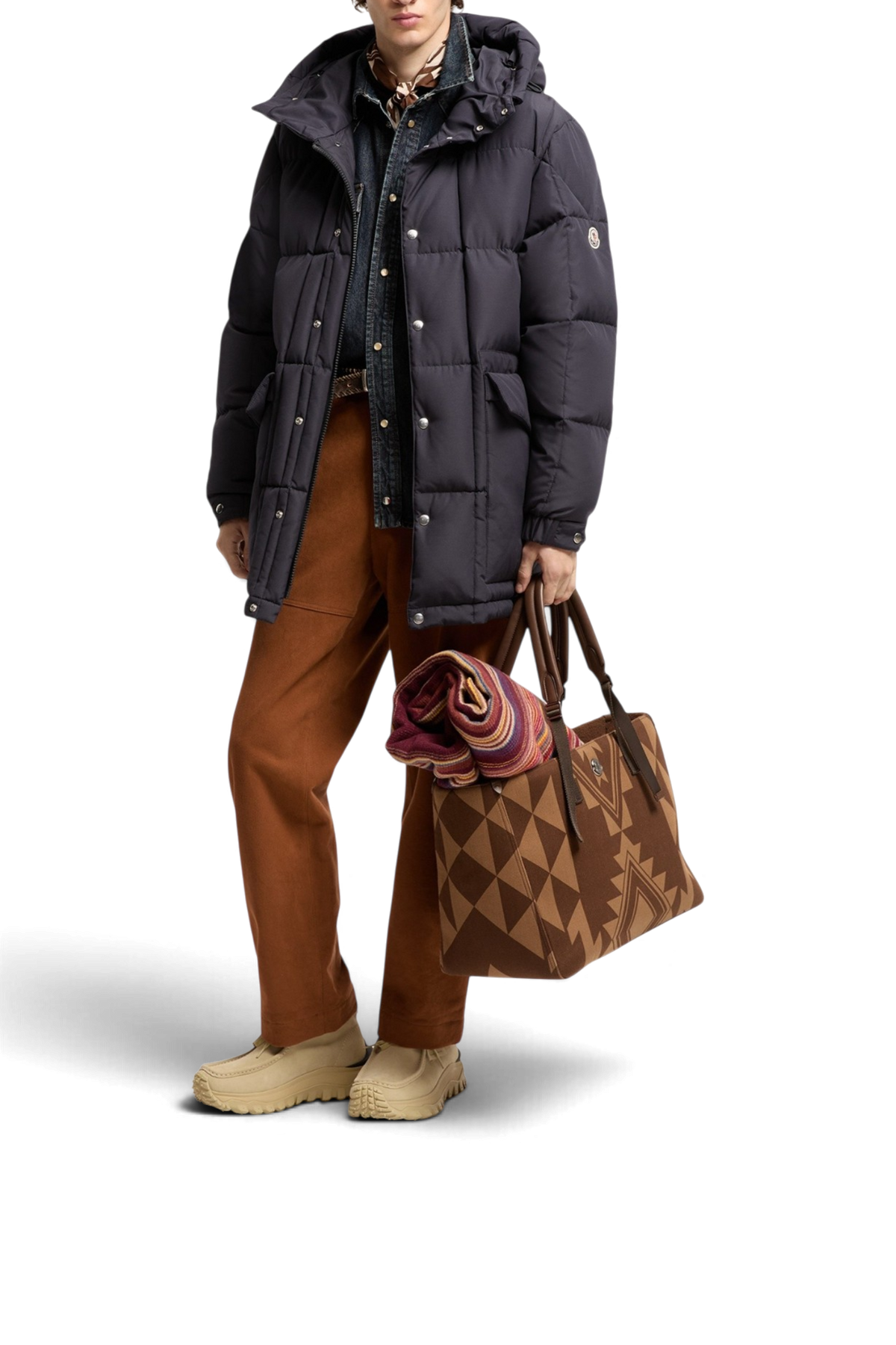 MONCLER Piumino lungo con cappuccio Sylmara