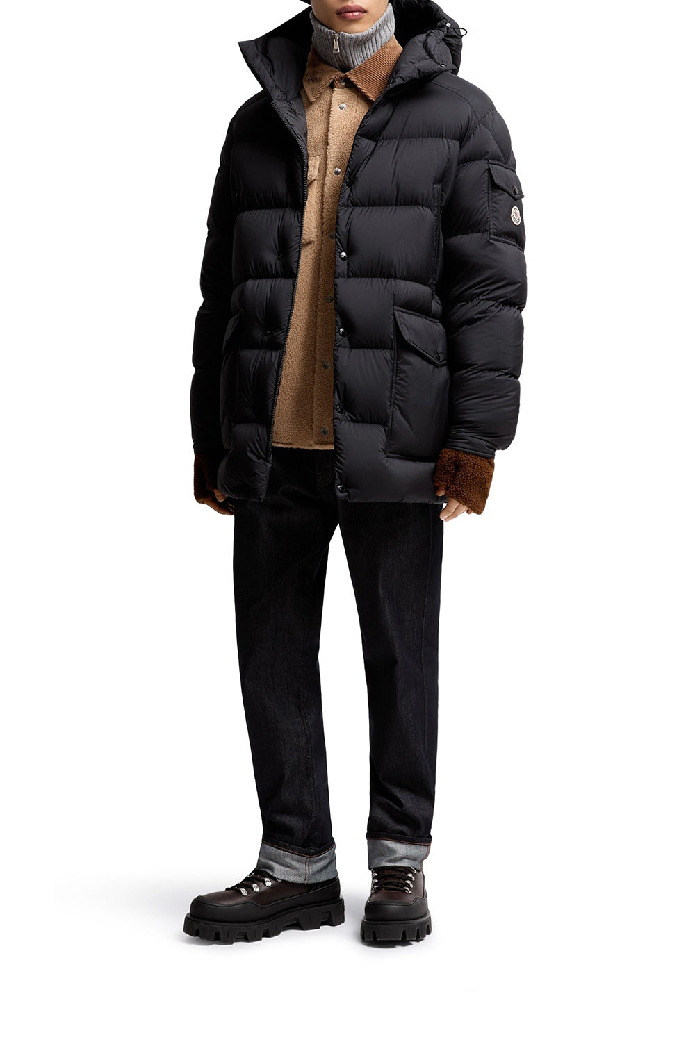 MONCLER Piumino midi Bretagne con cappuccio