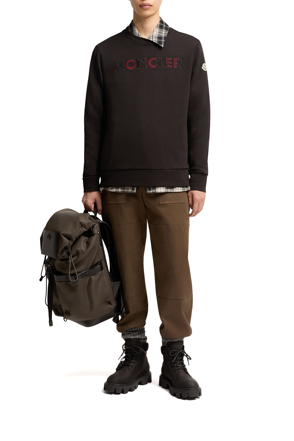 MONCLER Felpa in misto cotone con logo