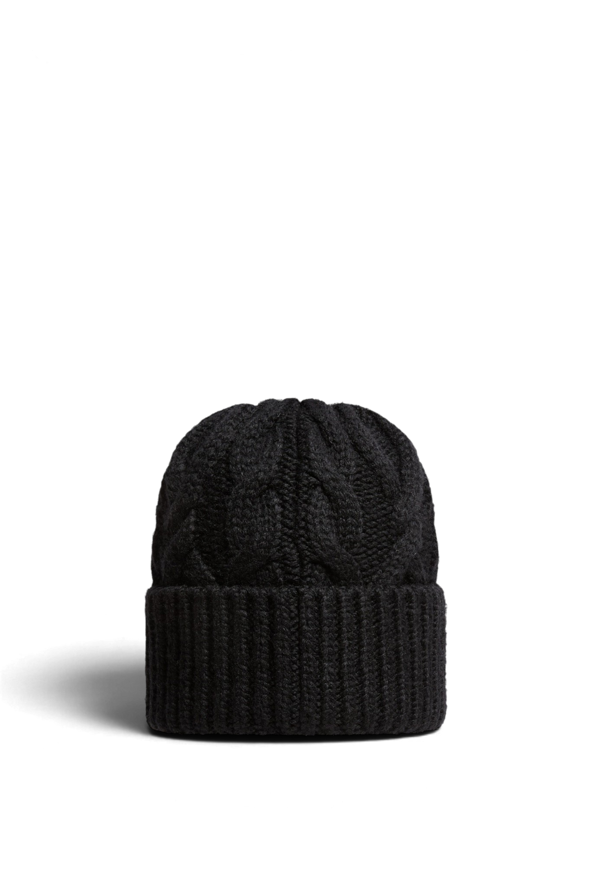 MONCLER GRENOBLE Cappello in misto lana con lavorazione a treccia – Nero